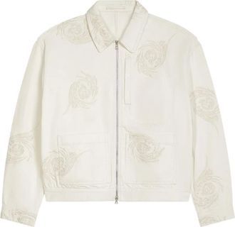Dries Van Noten Giacca con ricamo - Bianco