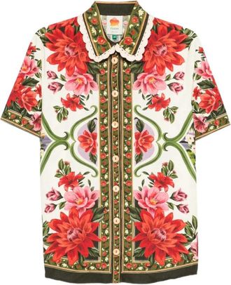 Farm Rio Wonder Rio Shirt - Dames - Overhemden - Veelkleurig - XS - Linnen - Overhemden