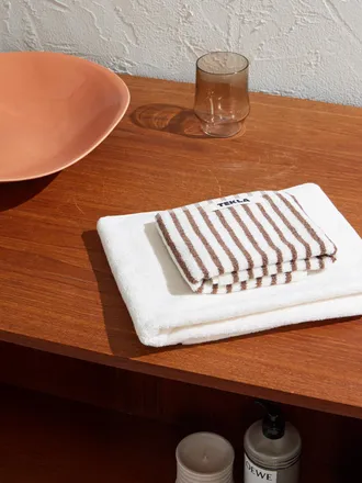 Tekla Set-of-Three Logo-Appliqu&eacute;d Striped Organic Cotton-Terry Towels