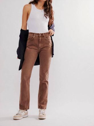 Free People Xena Slim Straight Denim Jeans In Brown