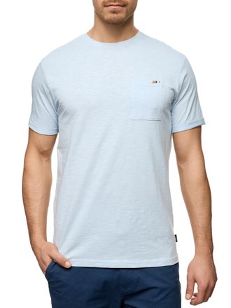 Indicode Rundhalsshirt INDICODE INAndorra, Herren, Gr. XXL, blau (sky way), Single Jersey, Obermaterial: 100% Baumwolle, unifarben, regular fit h&uuml;ftlang, Rundh