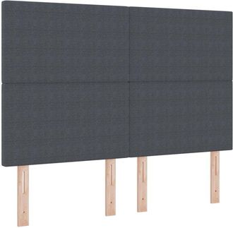vidaXL Headboard Height Adjustable Manual Dark grey 160 cm Rib fabric vidaXL