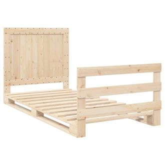 Berkfield Home Beautiful Bed Frame without Mattress with Headboard 100x200 cm So in Natural
