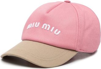 Miu Miu Drill Two-tone Logo Baseball Cap