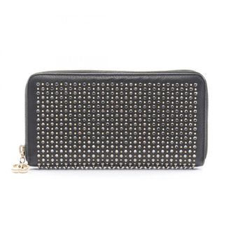 Chanel Black Leather Rhinestone Long Wallet (Bi-Fold) (Pre-Owned)