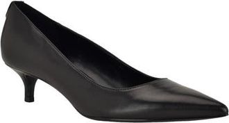 Calvin Klein Roxanna Pointed Toe Pump in Black Leather at Nordstrom, Size 8