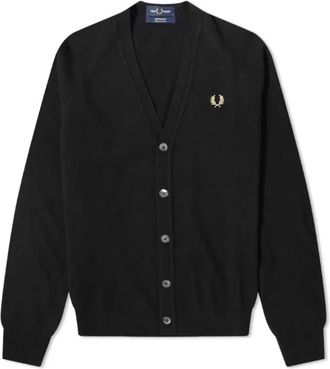 Fred Perry Cardigan con scollo a V - - Knitwear - Uomo - Nero - M