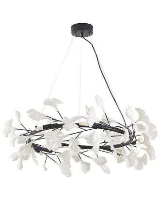 Bethel International 8-Light Chandelier With Matte Leaf Petals
