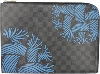 Louis Vuitton Pre-owned Clutches, female, Blue, Size: ONE SIZE Pre-owned Pochette Jour GM Damier Graphite Clutch Bag