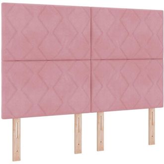 vidaXL Cabecero Montaje En La Pared Geom&eacute;trico Rosa 160 Cm Terciopelo Vidaxl