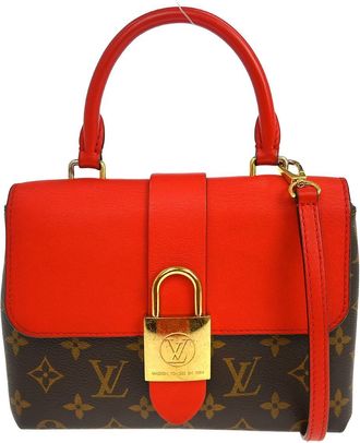 Louis Vuitton Locky Handbag Monogram Canvas With Leather Brown Canvas Handbag (Pre-Owned)