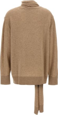 Stella McCartney Cashmere and Wool with Scarf Detail Sweater - Camel