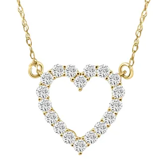 Pompeii3 1/2Ct Heart Diamond Pendant in 10k White or Yellow Gold