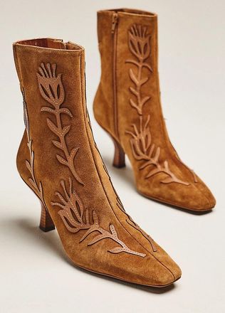 Maeve Leather Appliqu&eacute; Ankle Boots