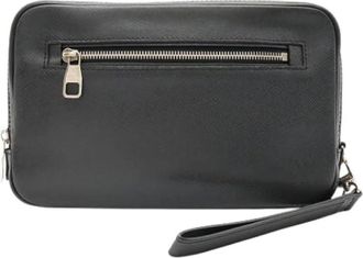 Louis Vuitton Pre-owned Vintage Clutch Bag - Heren - Vintage Clutch - Zwart - ONE Size - Leer - Vintage