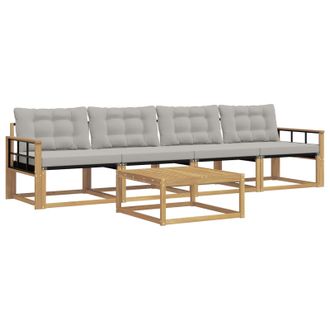 vidaXL Conjunto De Sof&aacute;s De Exterior 5 Pcs Blanco Y Gris Claro Vidaxl