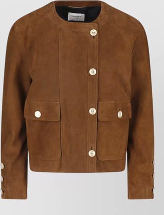 Saint Laurent suede leather single breasted jacket