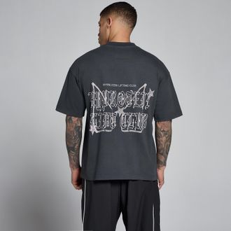 MyProtein Camiseta de algod&oacute;n oversize Lift Graphic Washed para hombre de MP - Gris oscuro - XS