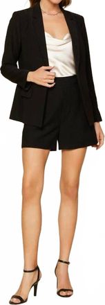 Skies Are Blue Clothing Open Front Welt Pockets Blazer In Black