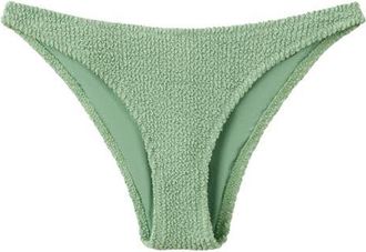 Mango Classic Textured Bikini Bottoms in Pastel Green at Nordstrom, Size Large