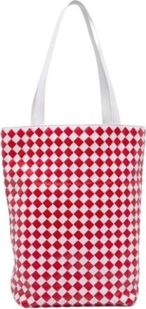 Bottega Veneta Pre-owned Woven Nappa Leather Tote - Dames - Vintage Schoudertas - Rood - ONE Size - Leer - Vintage