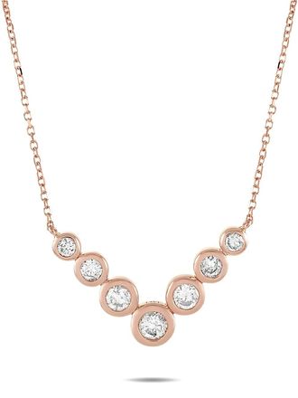 Luxury Bazaar Collana con pendente in oro rosa 14 carati con diamanti