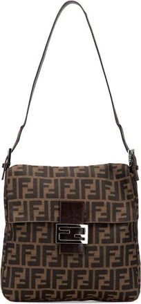 Fendi Pre-owned Shoulder Bags, female, Brown, Size: ONE SIZE Pre-owned Baguette FF Zucca Shoulder Bag