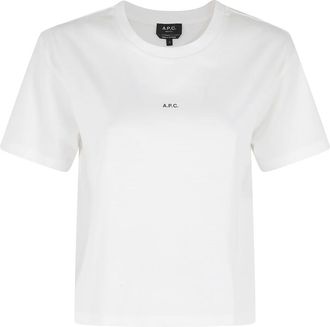 A.P.C. T-Shirts, female, White, Size: XS Boxy Logo T-Shirt