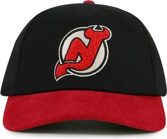 American Needle Mens American Needle Black/Red New Jersey Devils Burnett Adjustable Hat at Nordstrom