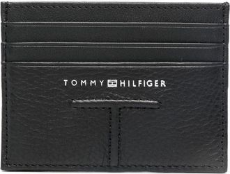 Tommy Hilfiger logo-embossed leather cardholder - unisex - Calf Leather - One Size - Black