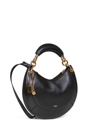 Chlo&eacute; Womens Hobo Bag Banana Black Lambskin Shoulder