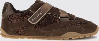 Pinko Suede Mary Jane Sneakers with Sequins and Velcro Strap