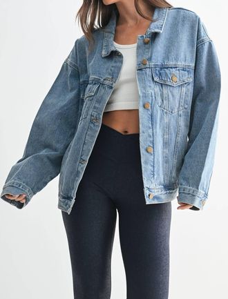Mono B Boxy-Cut Denim Jacket In Blue