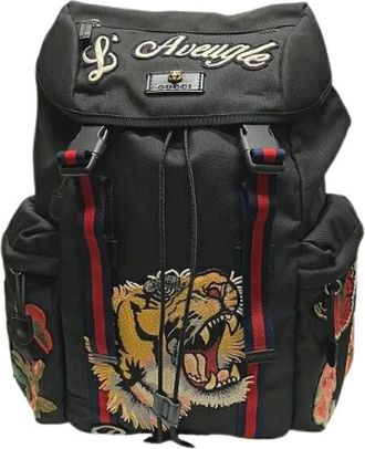 Gucci Pre-owned Backpacks, male, Multicolor, Size: ONE SIZE Pre-owned Embroidery Tiger Canvas Backpack