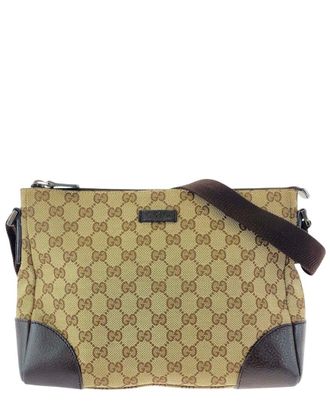 Gucci Brown Gg Canvas & Leather Shoulder Bag (Authentic Pre-Loved)