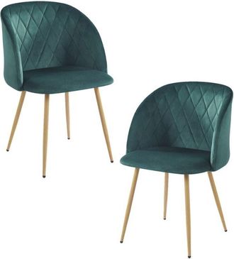 Regalos Miguel Packs Sillas Comedor - Pack 2 Sillas Velt Terciopelo - Verde