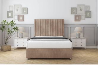 Comfort Beds Denver Naples Divan Base No Drawers - 54 Headboard in Light Brown | Size: Small Single