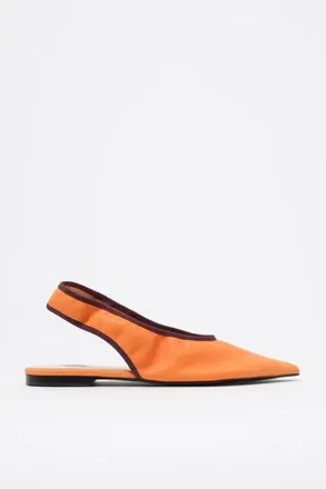 Bimba & Lola Leather Slingback Ballerina in Orange at Nordstrom, Size 37