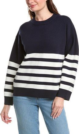 English Factory Stripe Round Neck Sweater