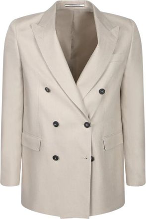 Tagliatore Dameskleding Jas Beige Ss 25 - Dames - Blazers - Beige - M - Linnen - Jassen