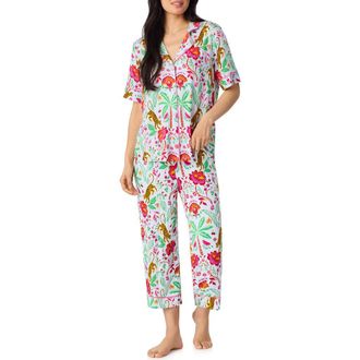 Room Service PJs Print Crop Pajamas in Blue Print at Nordstrom, Size X-Large