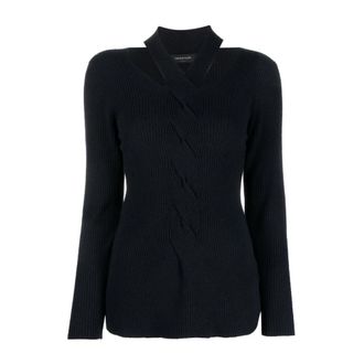 Fabiana Filippi V-hals Breiwerk - Dames - V-hals truien - Blauw - S - Wol - Truien & Vesten