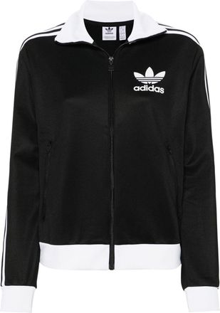 adidas Beckenbauer zip-up sweatshirt - women - Recycled Polyester/Recycled Polyester/Elastane/Cotton - S - Black