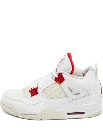 Nike Jordan Air Jordan 4 Retro leather lace-up sneakers - White