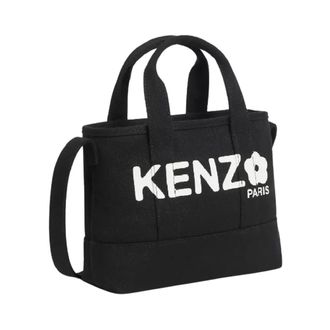 Kenzo Handbags, unisex, Black, Size: ONE SIZE Black Utility Shopper Bag with Boke Flower Print