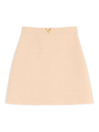 Valentino V Logo Signature Wool Skirt