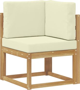 vidaXL Sof&aacute; De Esquina Para Exteriores Madera De Acacia S&oacute;lida Blanco Vidaxl
