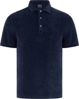 Fedeli Elegante polo met klassieke kraag - Heren - Polos - Blauw - S - Katoen - Tops