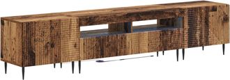 vidaXL Conjunto De 3 Muebles Para Tv Con Led Madera Envejecida Vidaxl
