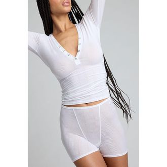 Negative Underwear Whipped Henley in White at Nordstrom, Size Xx-Large